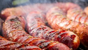 smoked sausage with hog casing